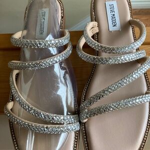 Steve Madden Starie Women's Sandals Rhinestone 8.5 Pre-Owned Box